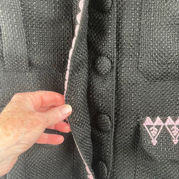 Cynthia Rowley Anthropologie Black Oversized Damen Utility Jacket XS/Large NWT - Picture 9 of 15